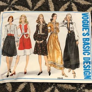 70's Vogue's Basic Design Misses Dress Pattern 2648 - Size 16 Dress Pattern
